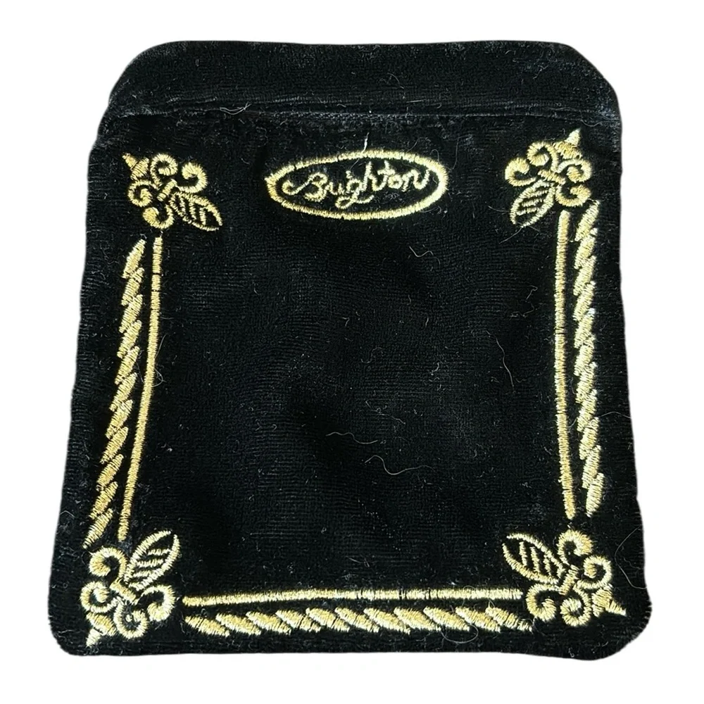 Brighton Black‎ Velvet Dust Bag Gold Embroidery